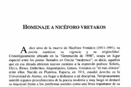 Homenaje a Nicéforo Vretakos. Homenaje a Nicéforo Vretakos.
