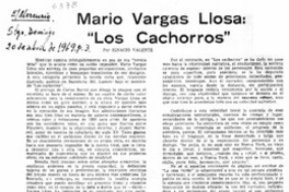 Mario Vargas Llosa, "Los cachorros" Mario Vargas Llosa, "Los cachorros"