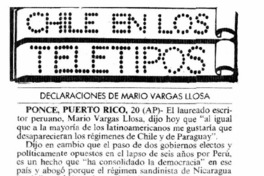 Declaraciones de Mario Vargas Llosa.