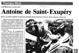 Sueños en la pluma Antoine de Saint-Exupéry Sueños en la pluma Antoine de Saint-Exupéry