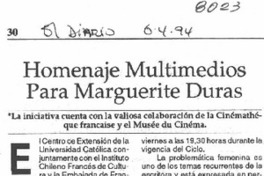 Homenaje multimedios para Marguerite Duras. Homenaje multimedios para Marguerite Duras.