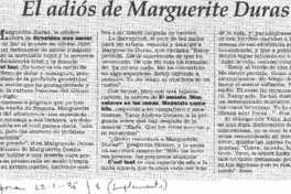 El Adiós Marguerite Duras. El Adiós Marguerite Duras.