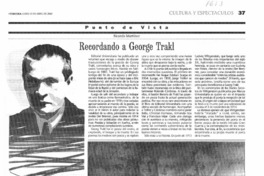 Recordando a George Trakl Recordando a George Trakl