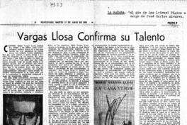 Vargas Llosa confirma su talento Vargas Llosa confirma su talento