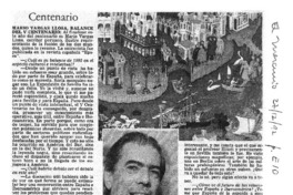 Mario Vargas Llosa, balance del V centenario. Mario Vargas Llosa, balance del V centenario.