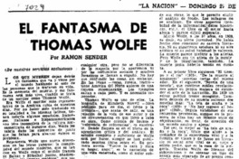 El Fantasma de Thomas Wolfe El Fantasma de Thomas Wolfe
