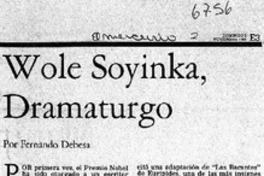 Wole Soyinka, dramaturgo