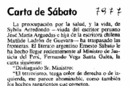 Carta a Sábato Carta a Sábato