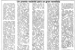 Un premio reiente para un gran novelista
