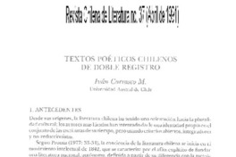 Textos poéticos Chilenos de doble registro. Textos poéticos Chilenos de doble registro.