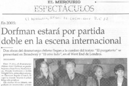 Dorfman estará por partida doble en la escena internacional Dorfman estará por partida doble en la escena internacional