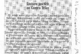 Lectura poética en Centro Trilce Lectura poética en Centro Trilce