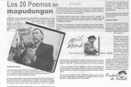 Los 20 poemas en mapudungun Los 20 poemas en mapudungun