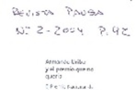 Armando Uribe y el premio que no quería