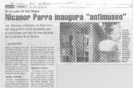 Nicanor Parra inaugura "antimuseo" Nicanor Parra inaugura "antimuseo"