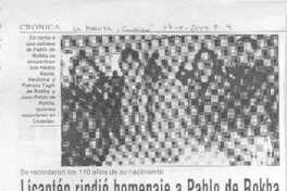 Licantén rindió homenaje a Pablo de Rokha Licantén rindió homenaje a Pablo de Rokha