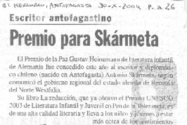 Premio para Skármeta Premio para Skármeta