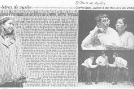 Exitosa presentaciónde obra de Teatro sobre Neruda Exitosa presentaciónde obra de Teatro sobre Neruda
