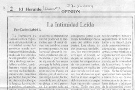 La Intimidad leída La Intimidad leída