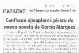Confiscan ejemplares pirata de nueva novela de García Márquez