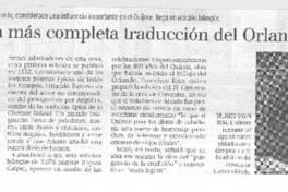 Presentan la más completa traducción del Orlando Furioso Presentan la más completa traducción del Orlando Furioso