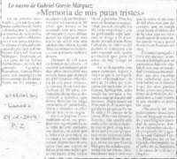 "Memoria de mis putas tristes"