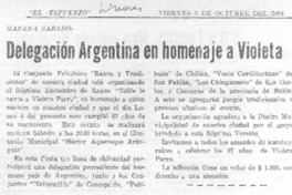 Delegación argentina en homenaje a Violeta