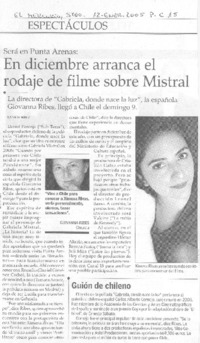 En diciembre arranca el rodaje de filme sobre Mistral