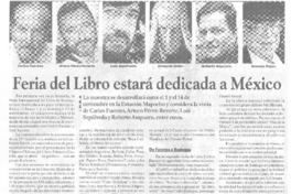Feria del libro estará dedicada a México Feria del libro estará dedicada a México