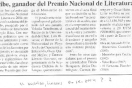 Armando Uribe, ganador del Premio Nacional de Literatura 2004 Armando Uribe, ganador del Premio Nacional de Literatura 2004