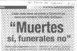 "Muertes sí, funerales no"