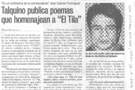 Talquino publica poemas que homenajean a "El Tila" Talquino publica poemas que homenajean a "El Tila"