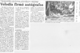 Volodia firmó autógrafos Volodia firmó autógrafos