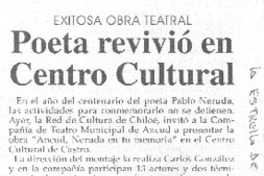 Poeta revivió en Centro cultural Poeta revivió en Centro cultural