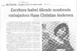 Escritora Isabel Allende nombrada embajadora Hans Christian Andersen Escritora Isabel Allende nombrada embajadora Hans Christian Andersen