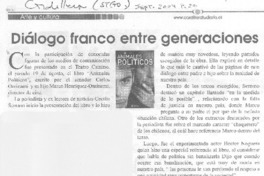 Diálogo franco entre generaciones Diálogo franco entre generaciones