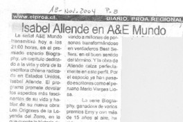 Isabel Allende en A&E Mundo Isabel Allende en A&E Mundo
