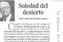 Soledad del desierto Soledad del desierto