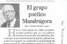 El grupo poético Mangrágora El grupo poético Mangrágora
