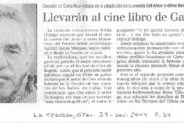 Llevarán al cine libro de García Márquez Llevarán al cine libro de García Márquez
