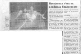 Reestrenan obra en academia Shakespeare