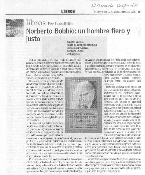Norberto Bobbio: un hombre fiero y justo