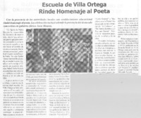 Escuela de Villa Ortega rinde homenaje al poeta