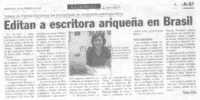 Editan a escritora ariqueña en Brasil.