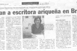 Editan a escritora ariqueña en Brasil.