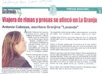 Viajera de rimas y prosas se afincó en La Granja