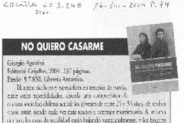 No quiero casarme