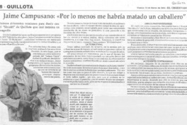 Jaime Campusano: "Por lo menos ma habría matado un caballero"