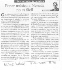 Poner música a Neruda no es fácil