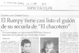 El Rumpy tiene casi listo el guión de su secuela de "El Chacotero" El Rumpy tiene casi listo el guión de su secuela de "El Chacotero"